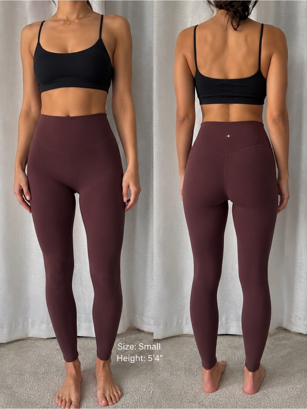 Hilara High-Waist Performance Leggings in Burgundy